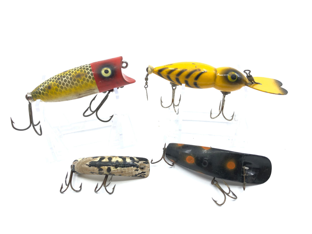 Lot of Four Vintage Lures Heddon Lazy Ike and More