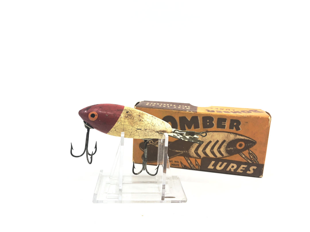 Vintage Wooden Bomber 504 Red Head White Color with Older Two Piece Box
