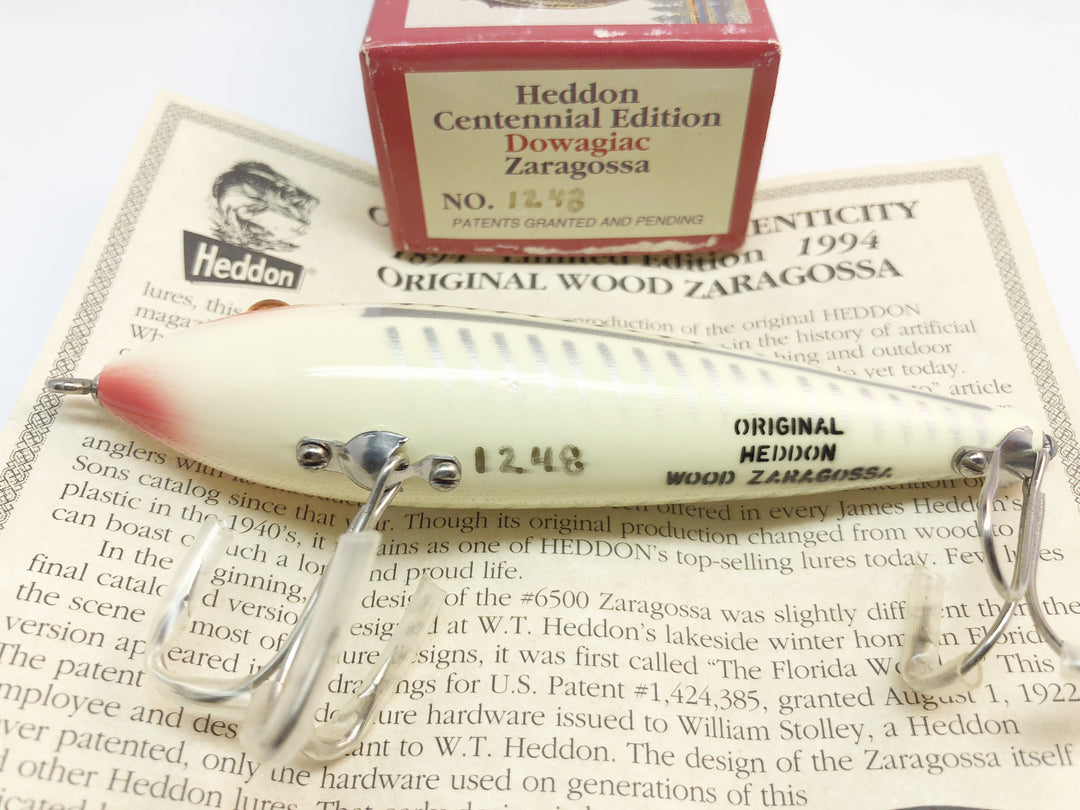 Heddon Centennial 1994 Wooden Zaragossa X6500W-XRW New in Box!  No. 1248