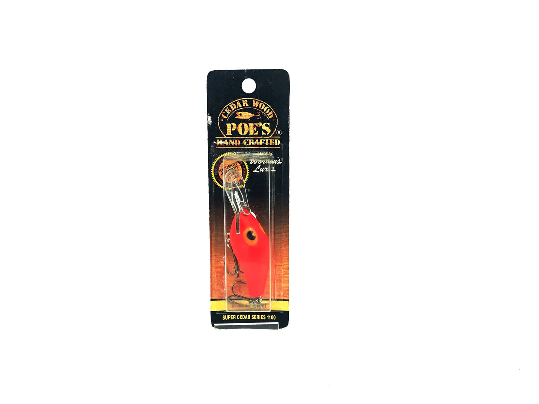 Poe's Super Cedar Series 1100 Fluorescent Red Color on Card
