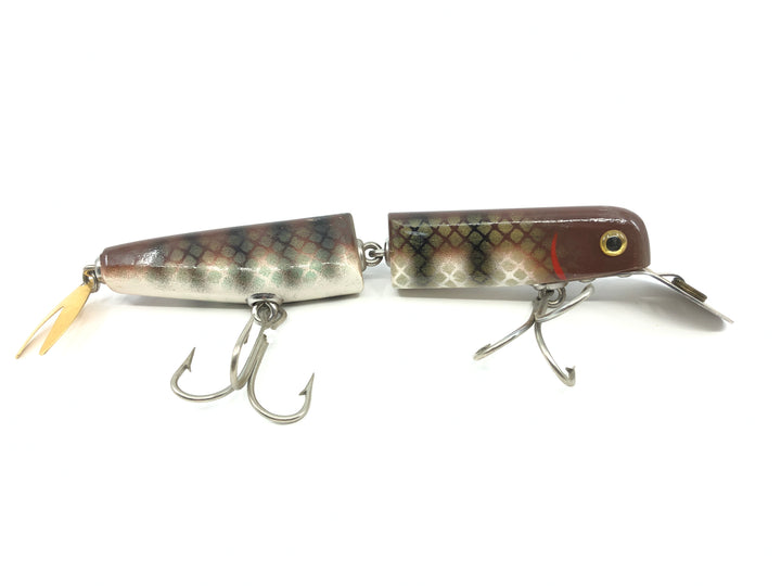 Alzbaits Jointed Pikie Metal Tail Musky Lure Brown Pike Scale Finish