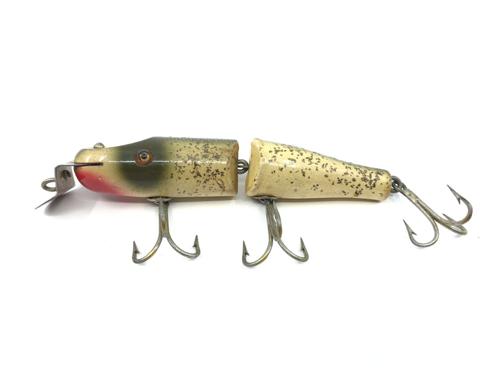 Creek Chub 2618 Jointed Pikie Minnow in Silver Flash Color Wooden Lure Glass Eyes