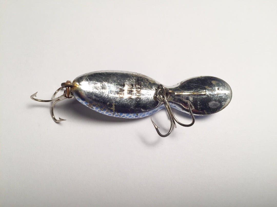 Heddon Tiny Tad Tadpolly Spook Metallic Silver with Blue and Blue Scales