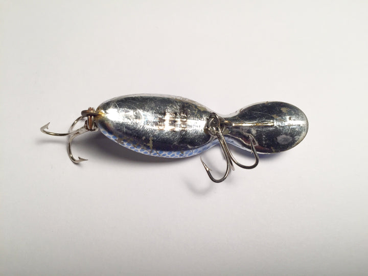 Heddon Tiny Tad Tadpolly Spook Metallic Silver with Blue and Blue Scales
