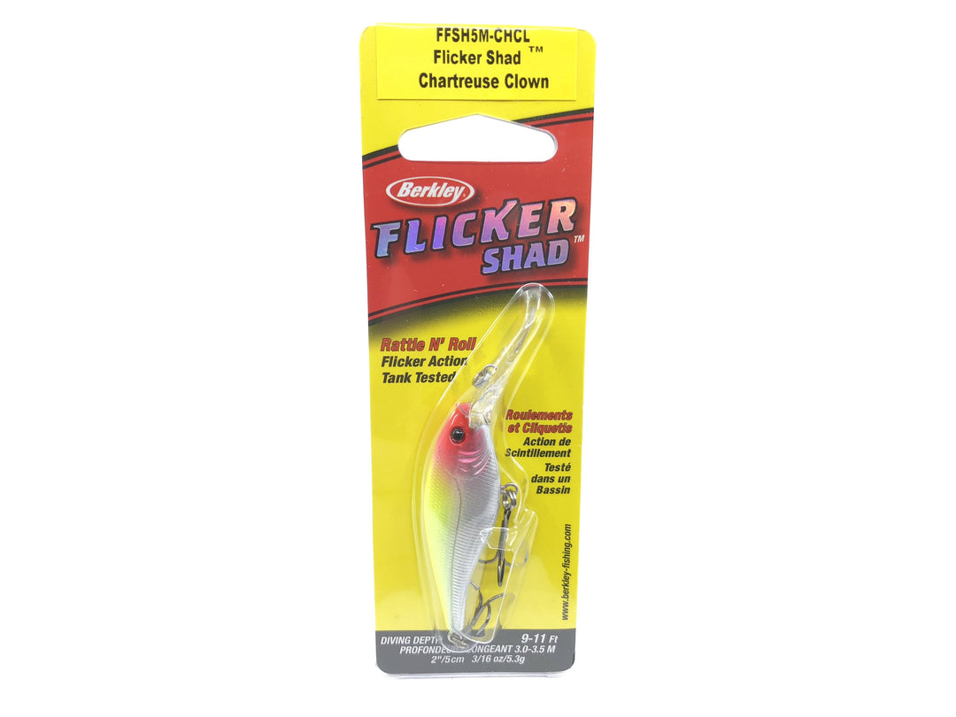 Berkley Flicker Shad FFSH5M-CHCL Chartreuse Clown Color New on Card