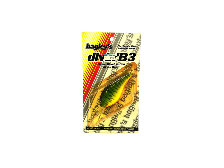 Bagley Diving B3 DB3-H69T Hot Tiger Color New on Card, Florida Bait