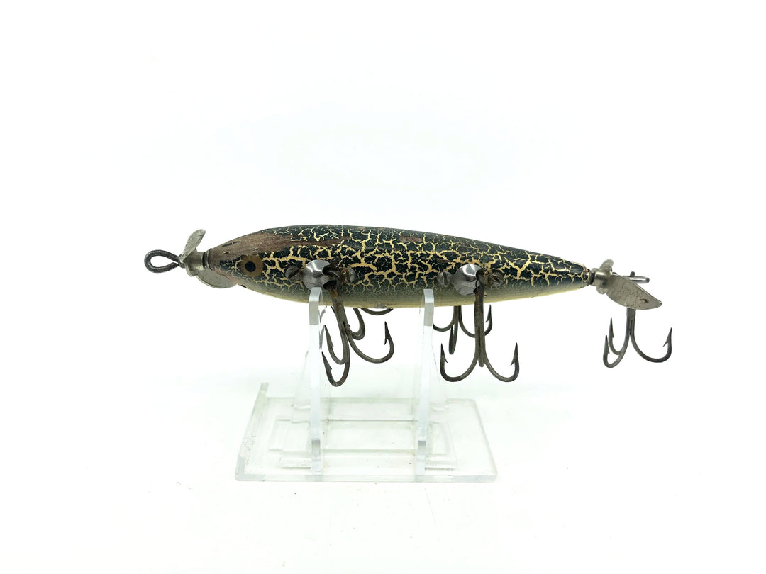 Heddon Dowagiac 150 Underwater 5 Hook Minnow, Green Crackle Fancy Back