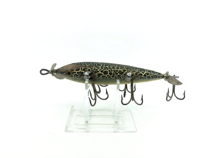 Heddon Dowagiac 150 Underwater 5 Hook Minnow, Green Crackle Fancy Back