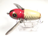 Heddon Crazy Crawler 2100 Wooden Lure in Red Head White Body Color