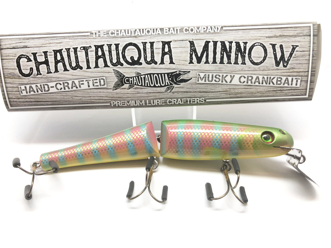 Jointed Chautauqua 8" Minnow Musky Lure Special Order Color "HD Tropic Perch"