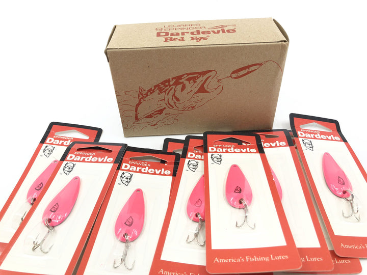 Eppinger Dardevle Dealer Box of 12 Pink Spinnie Lures New on Card
