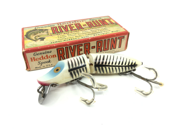 Heddon Jointed Floating River Runt 9430 XBP Pearl and Black Shore Minnow Color with Box