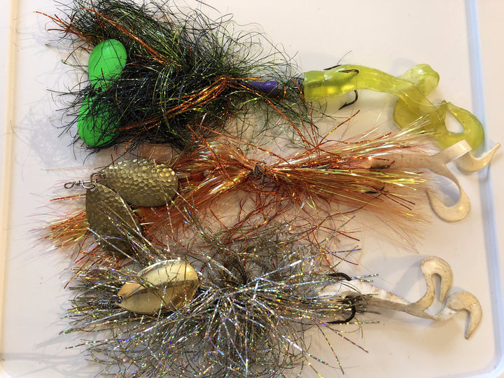 Tinsel Musky Spinner Lures Lot of Three