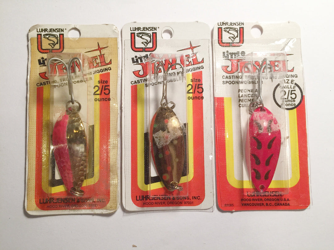 Luhr-Jensen Little Jewel Lures Lot of 3 New on Card 2/5 oz Lot 22