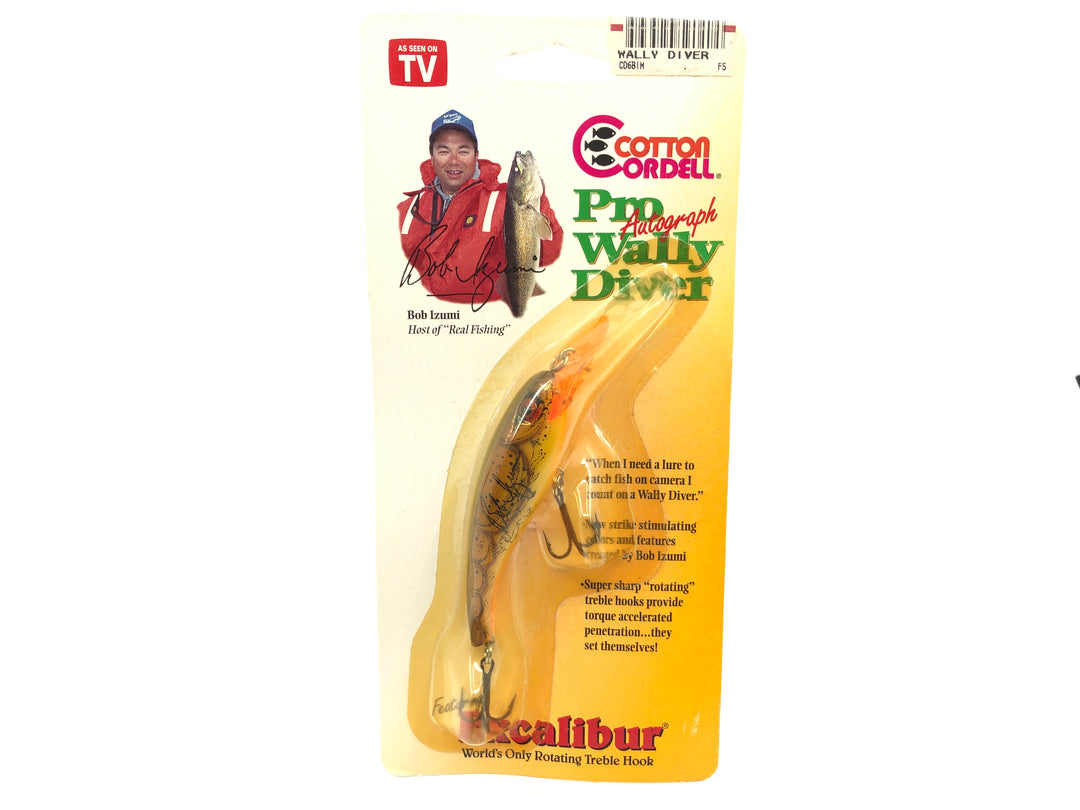 Cotton Cordell Pro Autographed Bob Izumi Wally Diver Realistic Crawdad Color New on Card