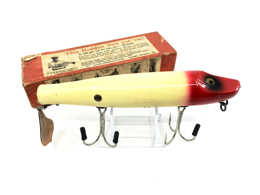 Heddon 7050 RH Giant Flap-Tail Red Head White Body Color with Box