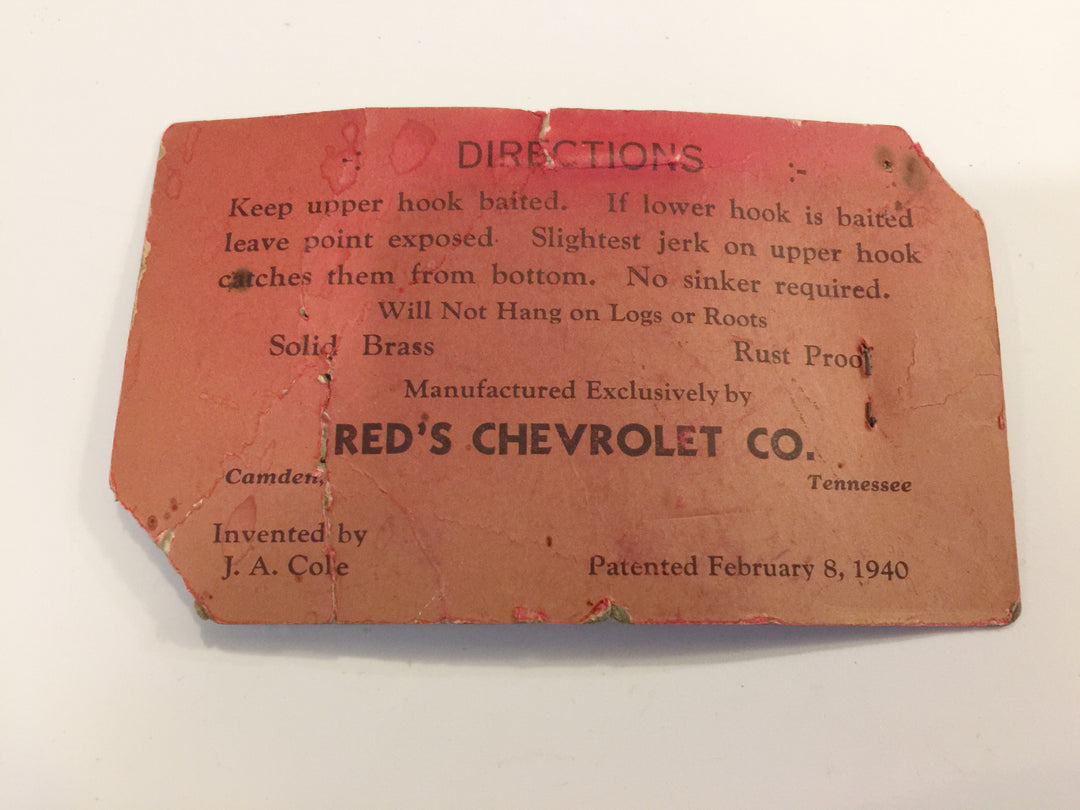 Red's Sure-Catch Fish Hook on Original Card
