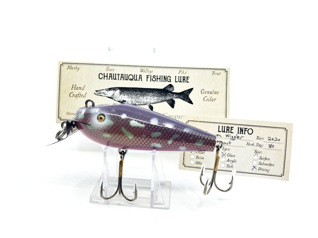 Chautauqua Wooden Glass Eye Magnum Wiggler Purple Trout 2020 Color Custom Lure