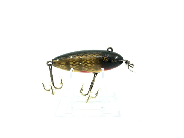 Creek Chub 200 Baby Wiggler in Perch Color 201 Wooden Lure Glass Eyes