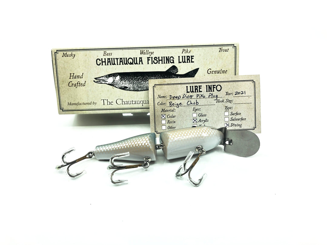 Chautauqua Jointed Deep Diver Piko Plug Beige Chub Color