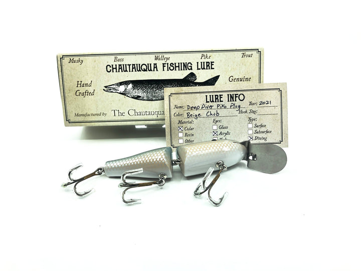 Chautauqua Jointed Deep Diver Piko Plug Beige Chub Color