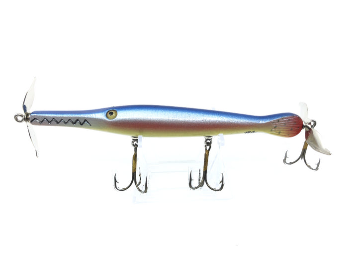 Chautauqua Glass Eye Wooden Topwater Gar with Tail Lure Rainbow Color