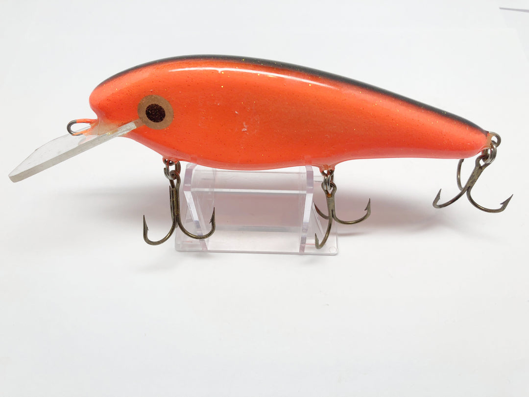 Orange Diving Musky Lure with Black Back