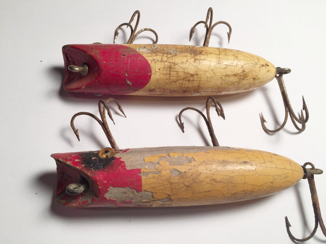 South Bend Bass-Orenos Lot of Two Glass Eyed and Tack Eyed Warriors