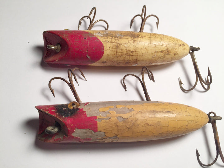 South Bend Bass-Orenos Lot of Two Glass Eyed and Tack Eyed Warriors