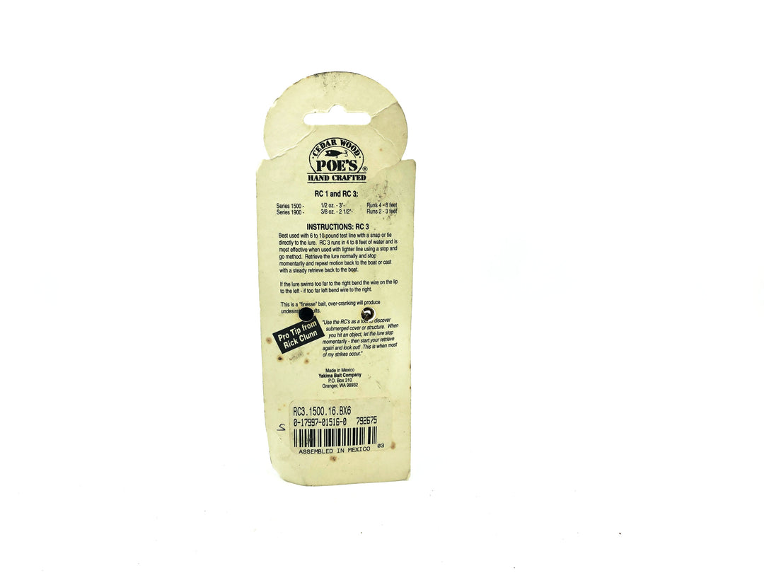 Poe's RC 3 Series 1500 Silver Foil/Black Head Color on Card