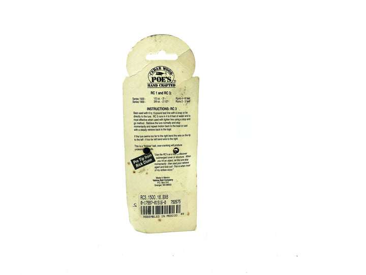 Poe's RC 3 Series 1500 Silver Foil/Black Head Color on Card