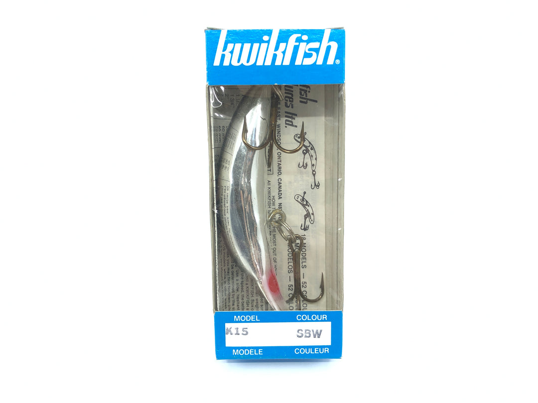 Kwikfish K15 SBW Silver Plated Black and White Stripes Color New in Box Old Stock