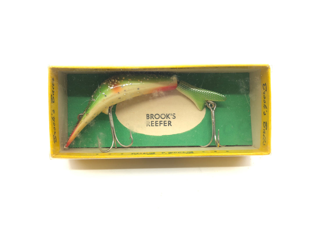 Brook's Reefer Bait Green and White with Glitter New in Box Old Stock