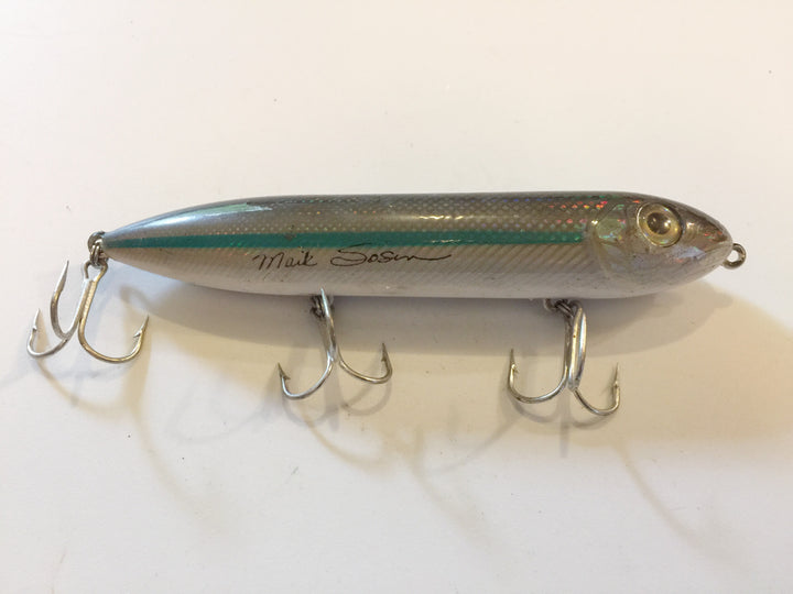 Heddon Saltwater Super Spook Gray with Blue Lateral Line Silver Mullet