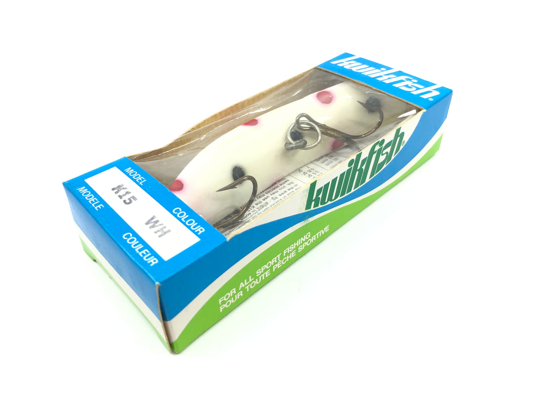 Kwikfish K15 WH White Red and Black Spots Color New in Box Old Stock