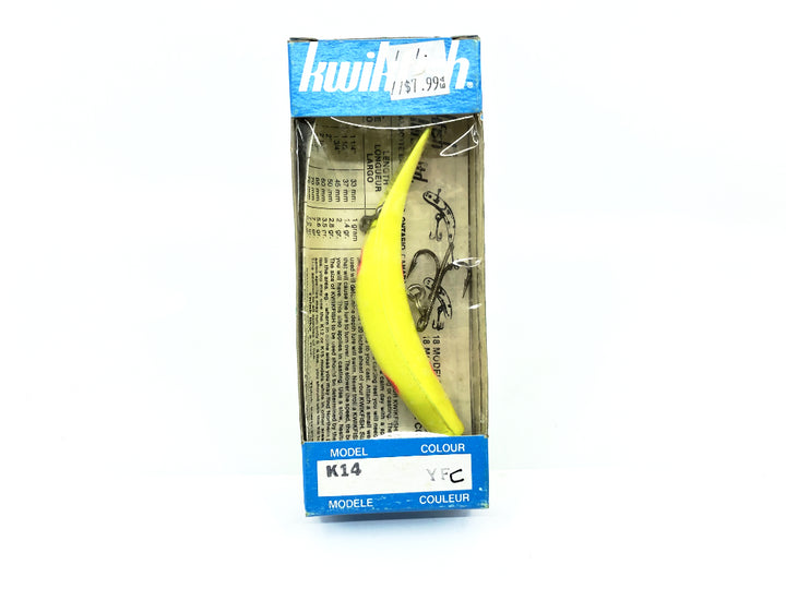 Kwikfish K14 YFC Yellow Fluorescent Color New in Box Old Stock
