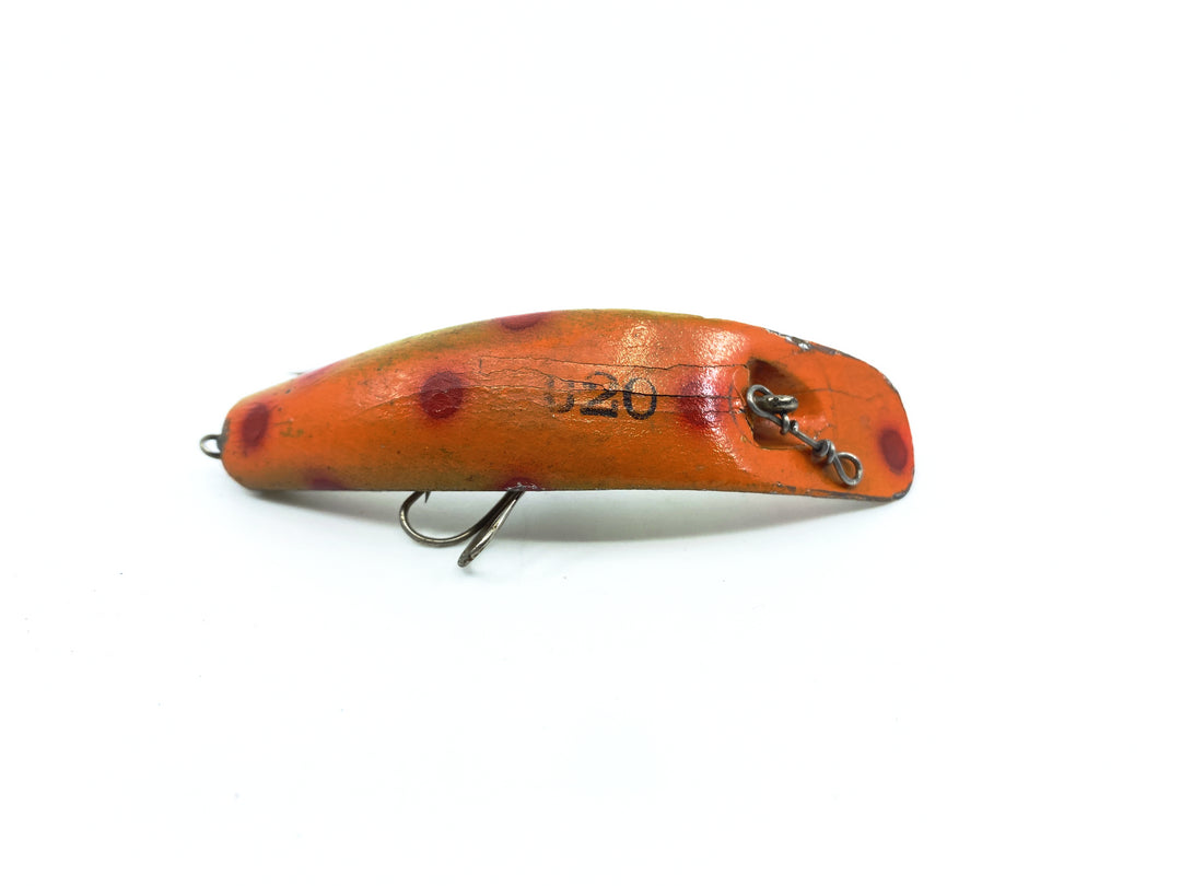 Vintage Wooden Helin Flatfish U20 OG Orange Top Gold Bottom