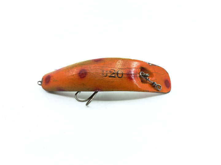 Vintage Wooden Helin Flatfish U20 OG Orange Top Gold Bottom