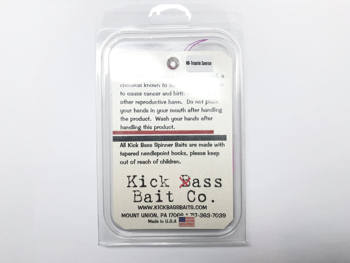 Kick Bass Bait Co 3/8 oz Spinnerbait in NB-Tequila Sunrise Color