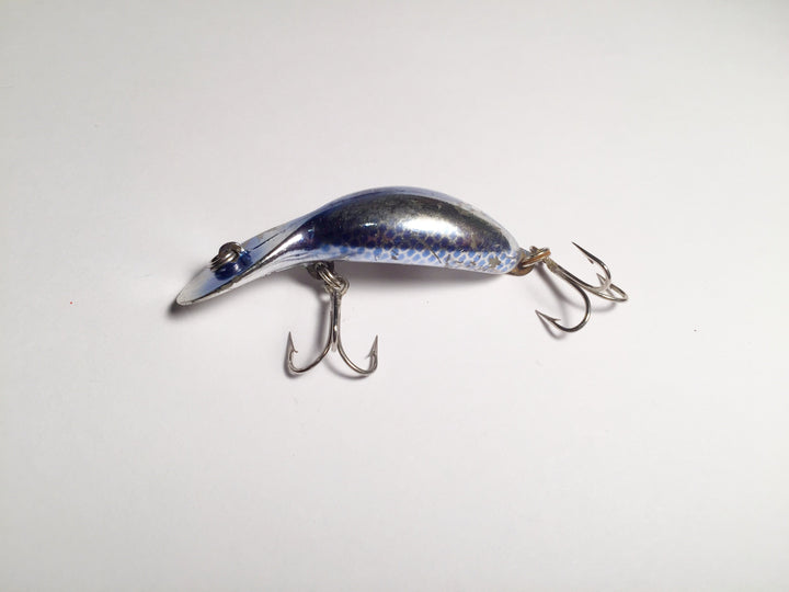 Heddon Tiny Tad Tadpolly Spook Metallic Silver with Blue and Blue Scales