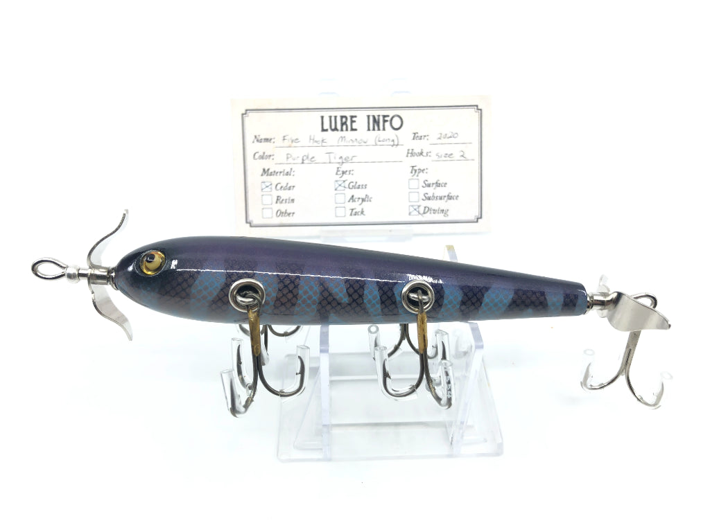 Chautauqua Custom Long Five Hook Minnow in Purple Tiger 2020 Color