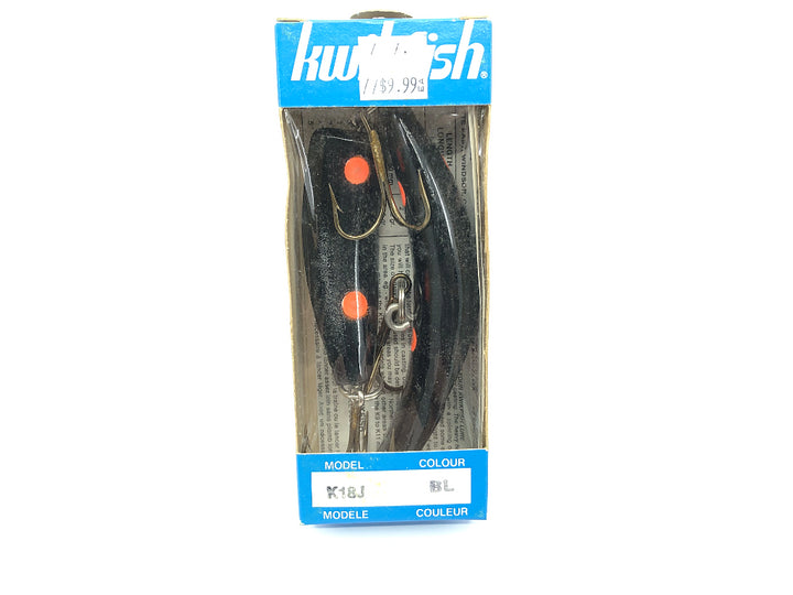 Pre Luhr-Jensen Kwikfish Jointed K18J BL Black with Spots Color New in Box Old Stock
