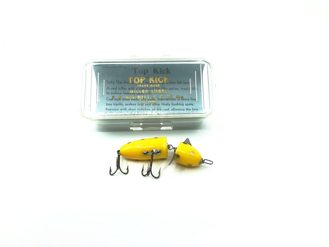 Miller Lures Top Kick with Box and Insert Yellow/ Gold Spots Color
