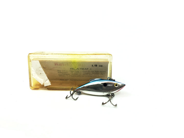 Bill Lewis Tiny-Trap #25 Chrome Blue Back Color 1/8 oz with Box Old Stock