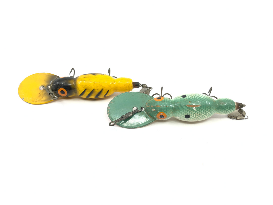 Lot of Two Wooden Bomber Water Dogs Great Colors