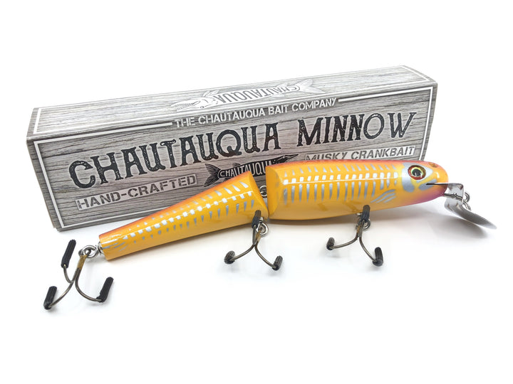 Jointed Chautauqua 8" Minnow Musky Lure Special Order Color "Orange Shore"