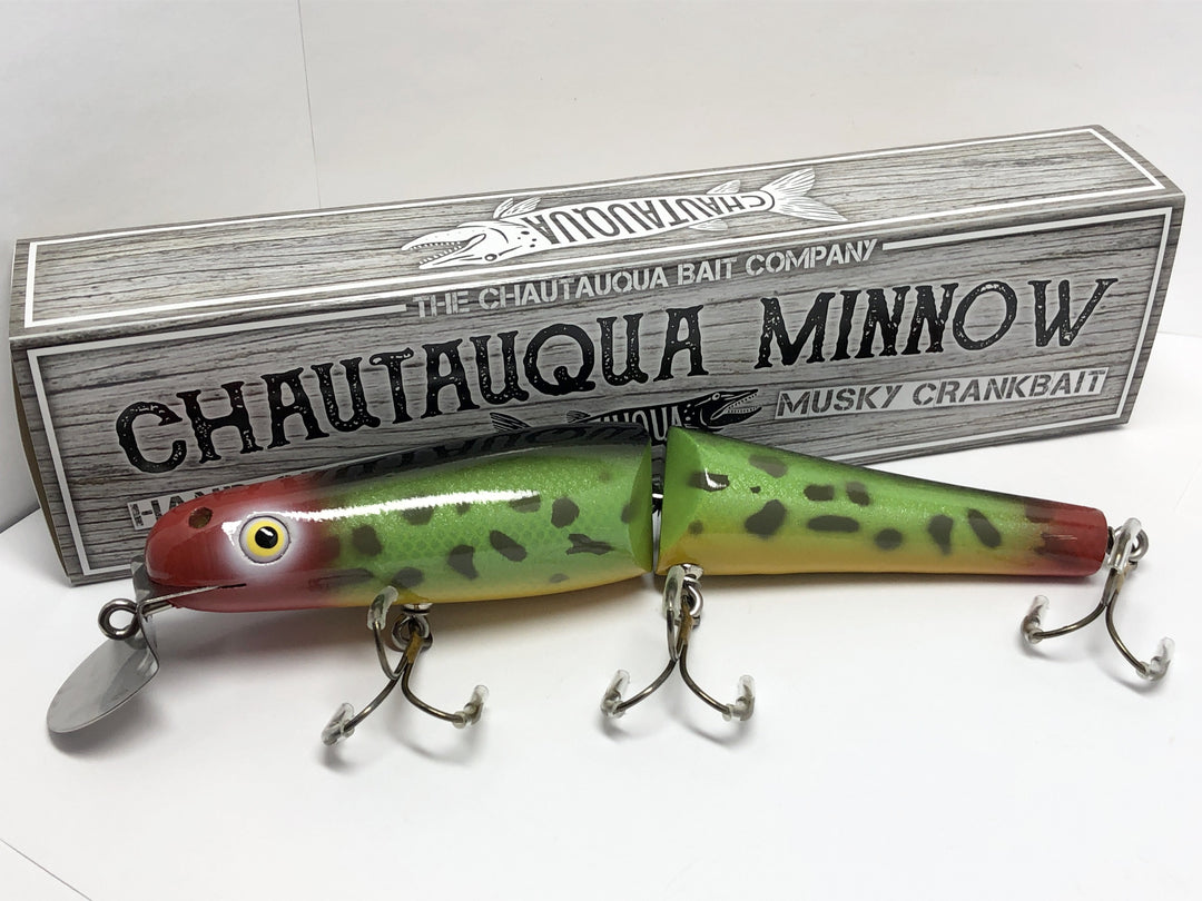 Jointed Chautauqua 8" Minnow Musky Lure Special Order Color "Pathogen"