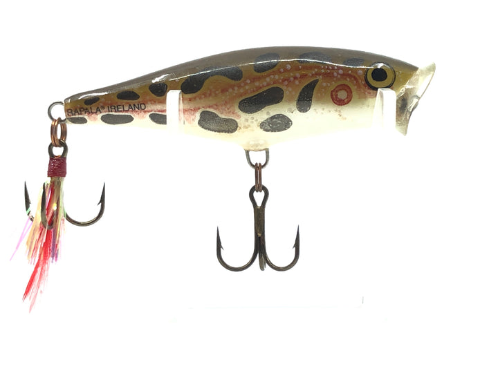 Rapala Skitter Pop Brown with Black Spots and Buck Tail