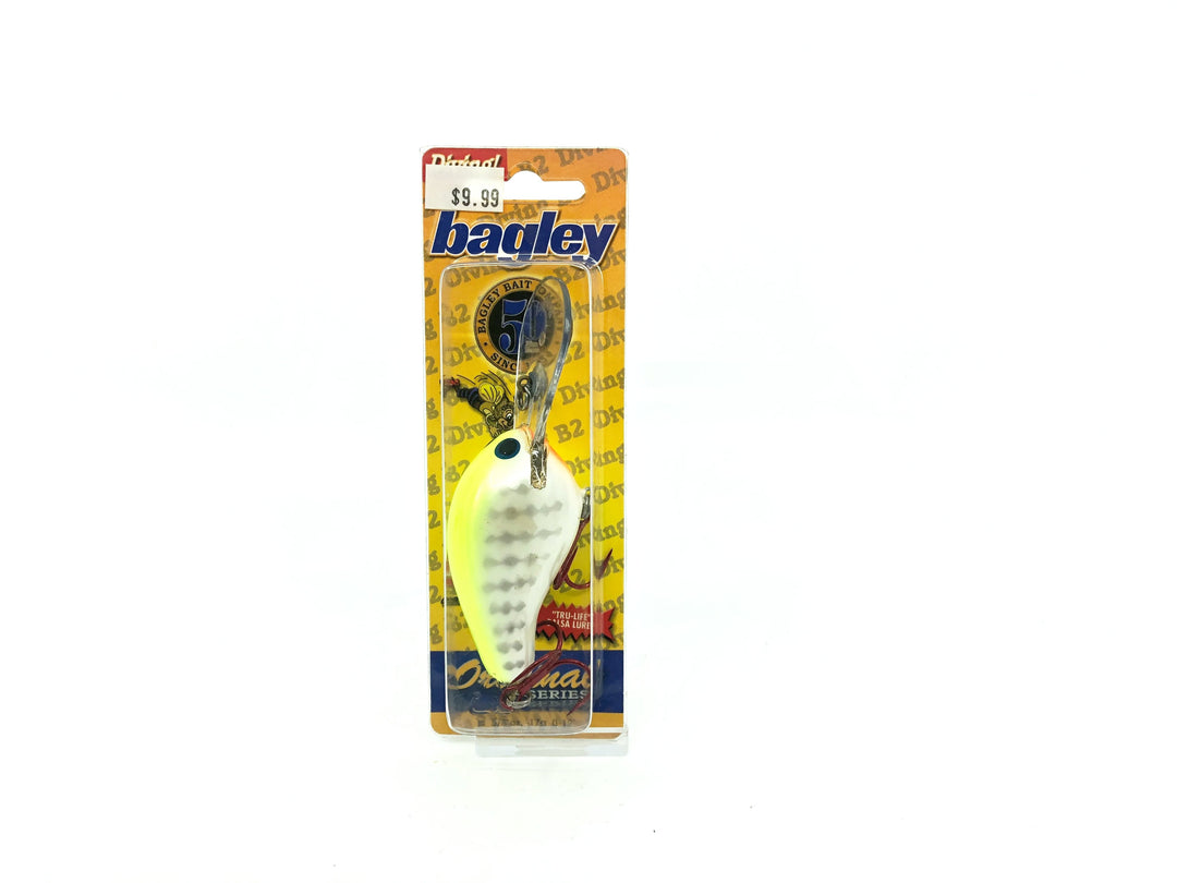Bagley Diving B2 DB2-TOM Chartreuse Crawfish White Color, New on Card