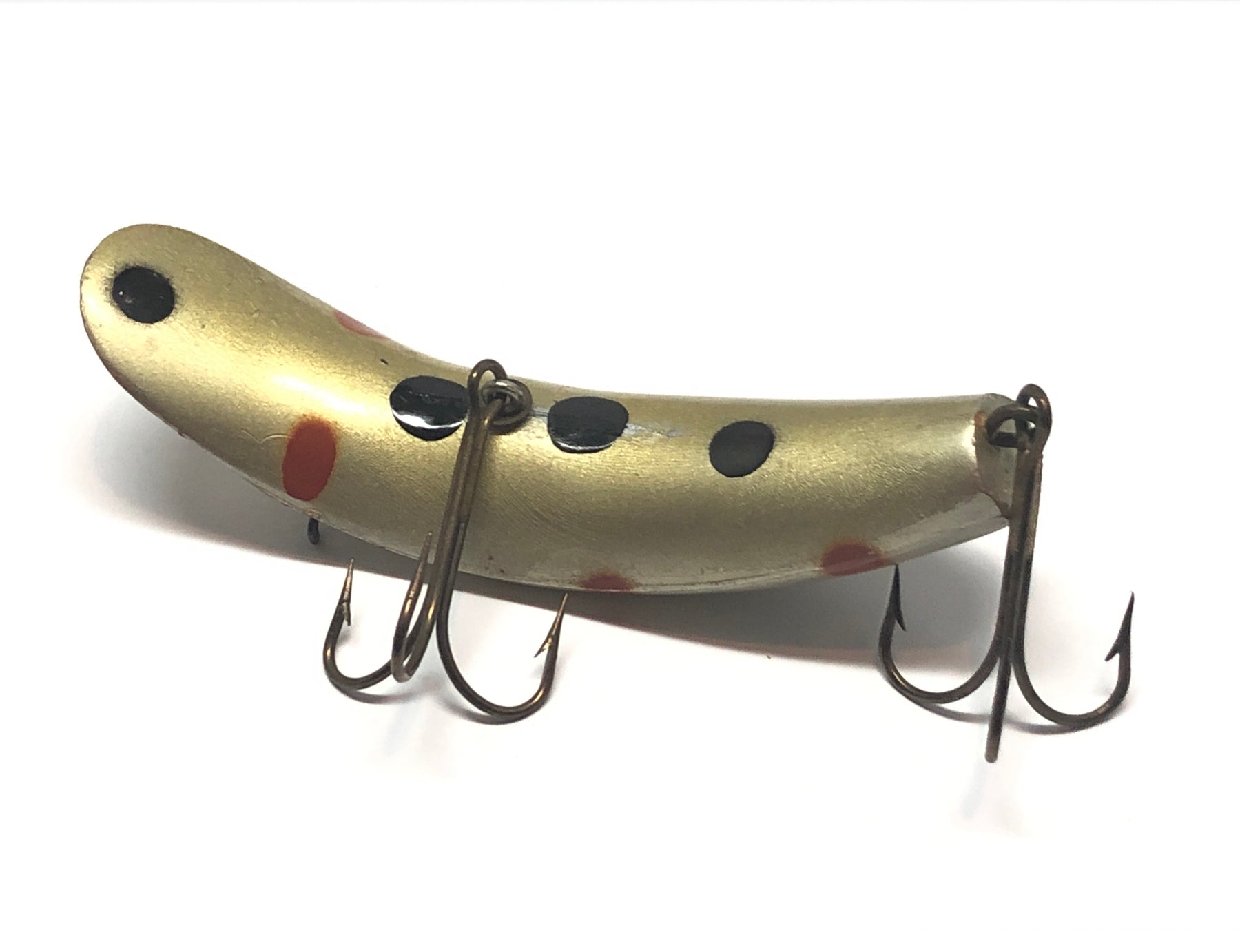 Vintage Helin S3 Flatfish Fishing Lure,Silver Red Dots Wood Vintage Helin S3 Flatfish Fishing Lure,Silver Red Dots Wood